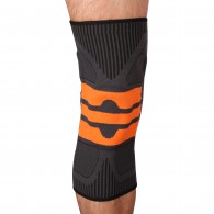 Суппорт колена эластичный INDIGO с усиленной гелеевой вставкой IN218 Черно-оранжевый