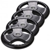 Набор черных обрезиненных дисков с 3-мя хватами Voitto 25 кг (4 шт)